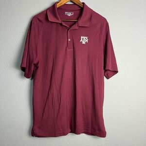 Sport Tek Texas A&M Aggies Maroon Performance‎ Polo Shirt Athletic Fit Maroon Lg